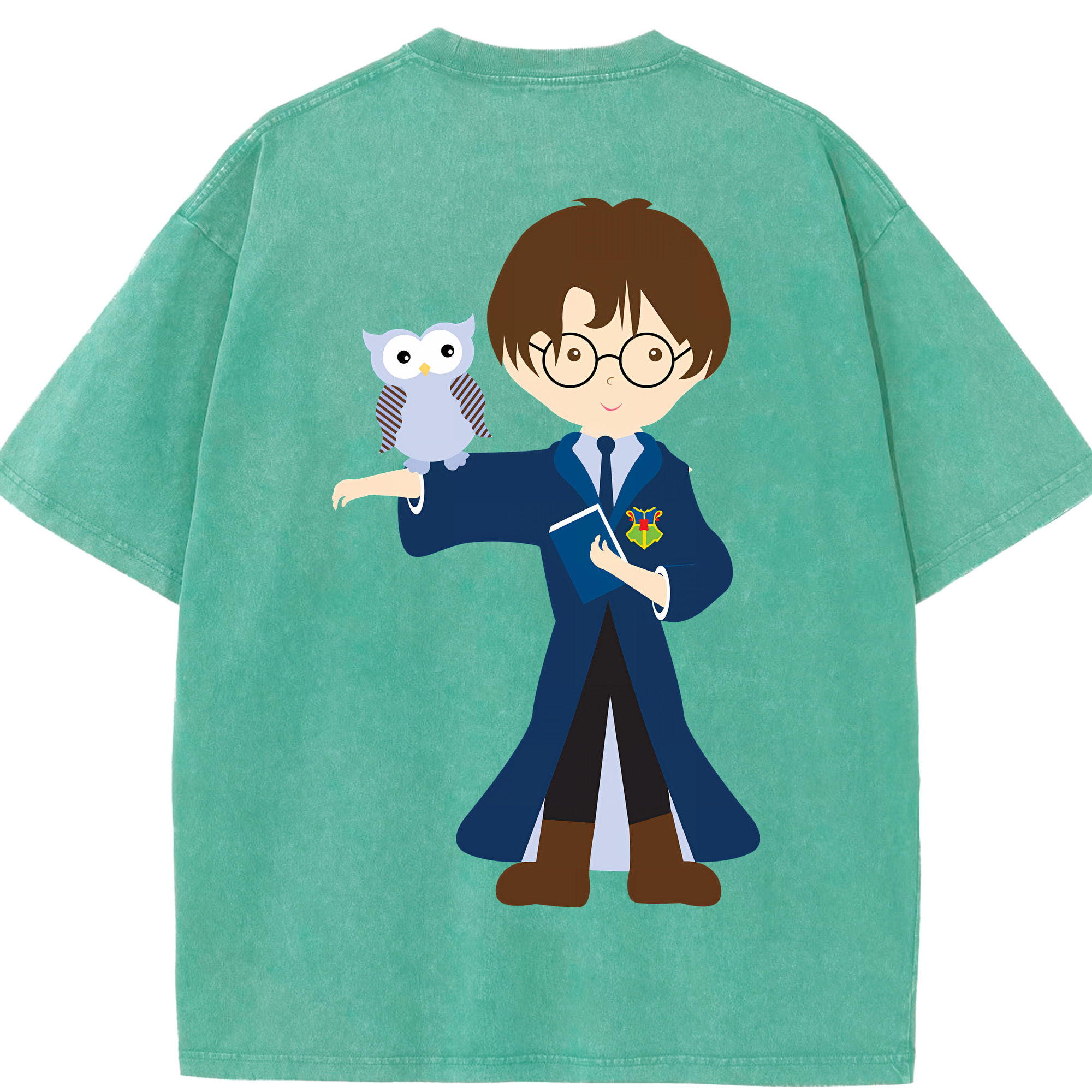 （画像用） Harry Potter ハリー・ポッターシリーズ 綿100% ヴィンテージ風 半袖Tシャツ（背面プリント）